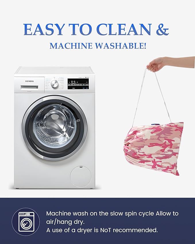 Inflatable Sleeping Pad for Camping, Extra-Thick 4.75 Inch Air Mattress with Soft Cotton Top, Machine Washable, Family Lightweight 4-Season Pad for Camping, Traveling & Hiking, Pink