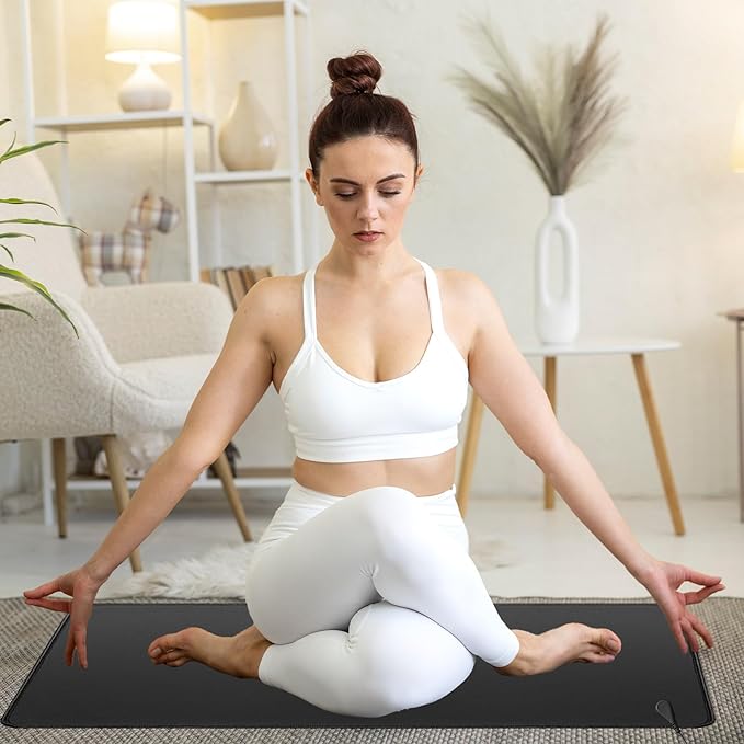 Grounding Mat Kit, 23.6x35.4 Inch Earth Mat with 15 Ft Grounding Cord, Grounded Products Kit Sleep Pad Yoga Pad for Better Sleep Stress Relief