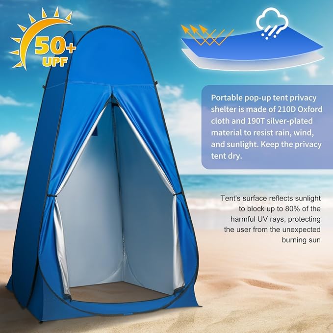 Pop Up Privacy Shower Tent, Outdoor Portable Changing Tent Camping for Camping Beach Toilet Shower Bathroom Changing Room Sun Shelter with Window with Carry Bag