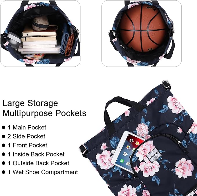 Dry Wet Drawstring Backpack with Shoe Compartment for Women Adjustable Gym Bag