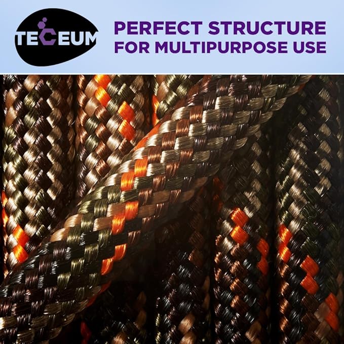 TECEUM Heavy Duty Rope 1000 – 1000ft / 200ft / 100ft / 50ft – 40+ Colors – Utility Rope for Survival & Camping Gear – Nylon String, Camping Rope, para Cord, Utility Nylon Rope, Tent Cord