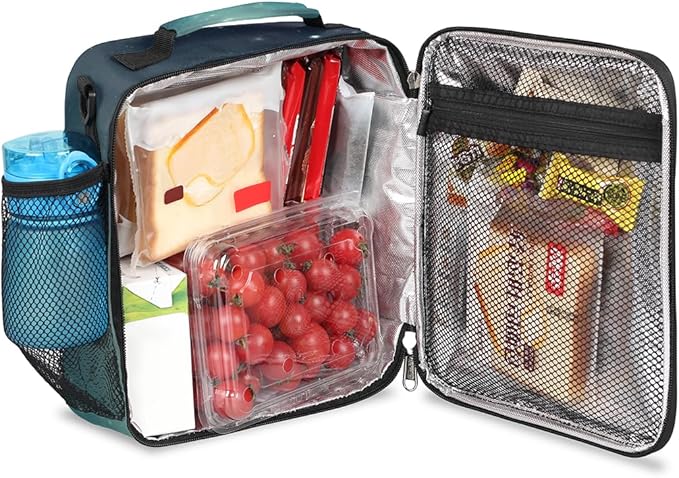 Cat Lunch Box for Kids, Cute Kitten Space Universe Lunch Bag for Boys Girls, Reusable Insulated Waterproof Lunch Box with Adjustable Shoulder Strap Thermal Cooler Tote Bag for School Daycare Picnic