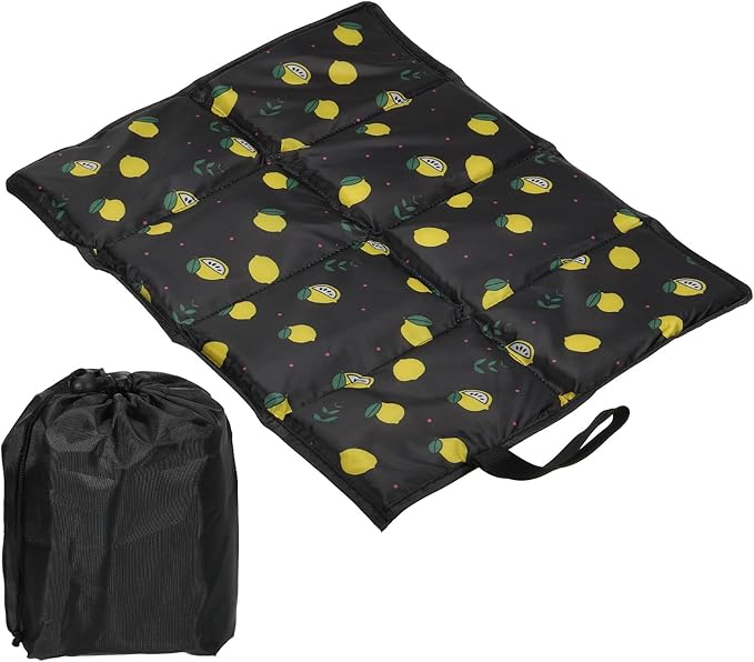 PATIKIL 15.7"x11.6"x0.4" Foldable Hiking Seat Pad, Cushion Sitting Pads Foam Mat Ultralight Waterproof for Outdoor Camping Picnic Stadium, Yellow Black