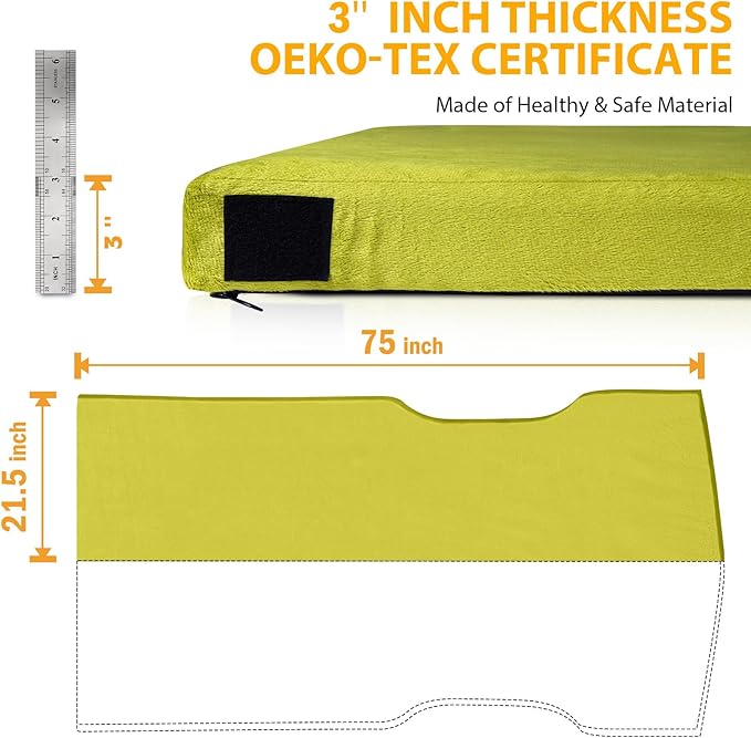 Memory Foam Camping Mattress for Tesla Model Y Sleeping Pads Sleeping Mat 3 INCH Thick Road Trip/Car Camping/Super Charger Nap/Temporary Car Sleeping