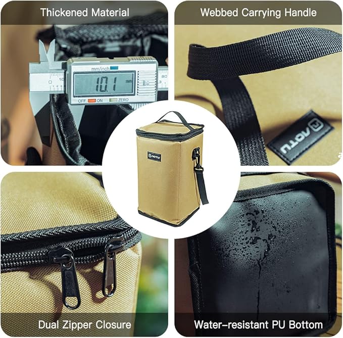 Camping Lantern Storage Bag for Outdoor Gear - Carrying Case for Canister, Gas Tank