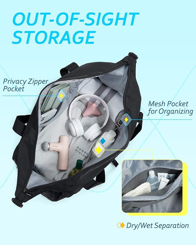 BAGSMART Gym Bag With Shoe Compartment & Wet Pocket, Lightweight Sports Travel Duffel Bag, Carry On Bag Weekender Overnight Bag, Water Resistant Sports Gym Tote Bags Swimming Yoga, Dark pink