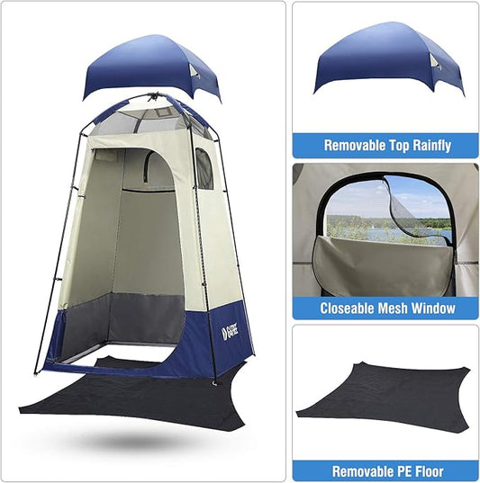 G4Free Large Outdoor Privacy Shower Tent 7.5FT Portable Camping Easy Set Up Deluxe Shelter Tent Dressing Changing Room with Carry Bag