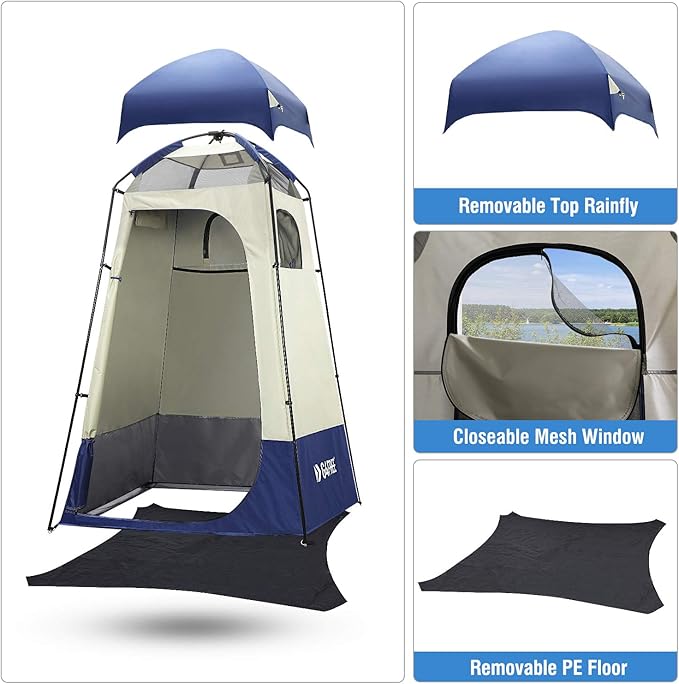 G4Free Large Outdoor Privacy Shower Tent 7.5FT Portable Camping Easy Set Up Deluxe Shelter Tent Dressing Changing Room with Carry Bag