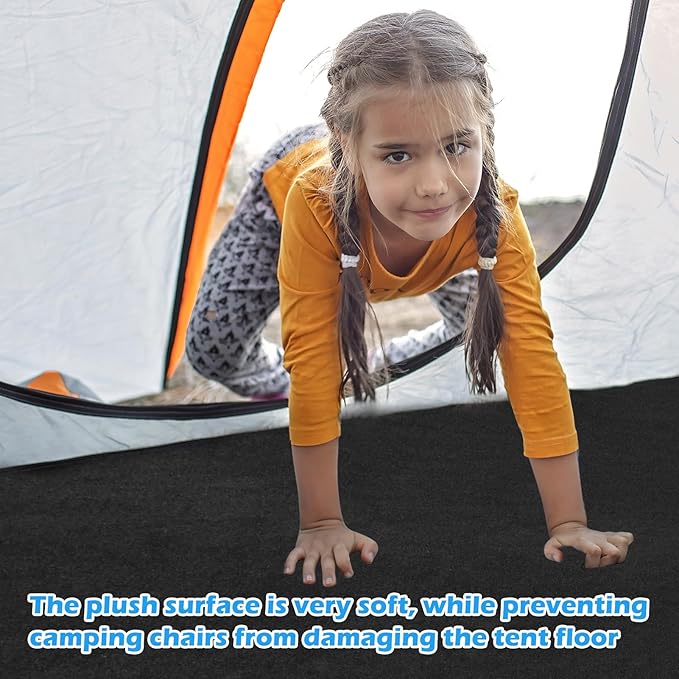 Camping Tent Carpet Mat, 6.2 X 5 Ft Outdoor Camping Rugs Tent Floor Blanket Backside Waterproof Camping Tent Mat Felt Soft Inside Tent Flooring for Camping Hiking Lawn Picnic Tent Accessories