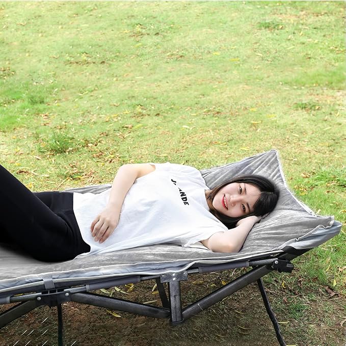 Sleeping Cot Pads (75" x 28") with Elastic Straps Portable for Outdoor & Hiking, Cotton Soft Thick Camping Cot Pad,Waterproof