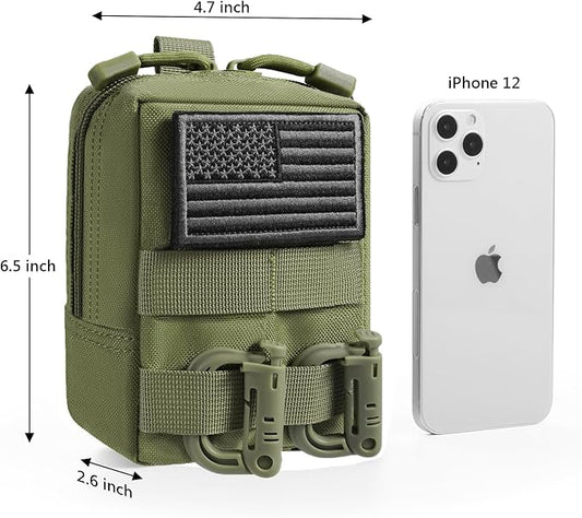 2 Pack Molle Pouches - Tactical Compact Water-Resistant EDC Pouch Bag Small Utility Pouch