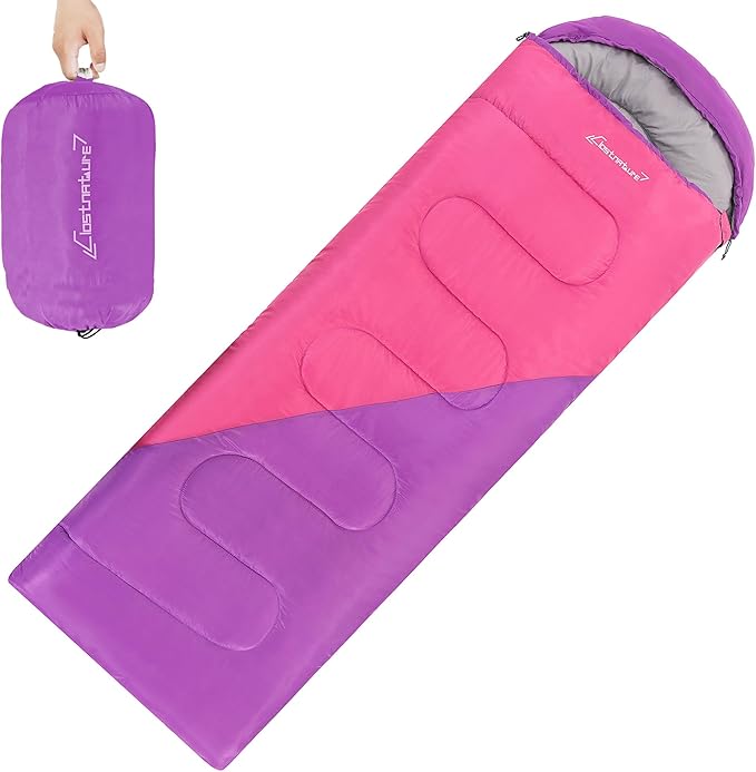 Clostnature Sleeping Bag for Adults and Kids - Lightweight Camping Sleeping Bag for Girls, Boys, Youths, Ultralight Backpacking Sleeping Bag for Cold Weather - Compression Sack Included(Left Zipper)