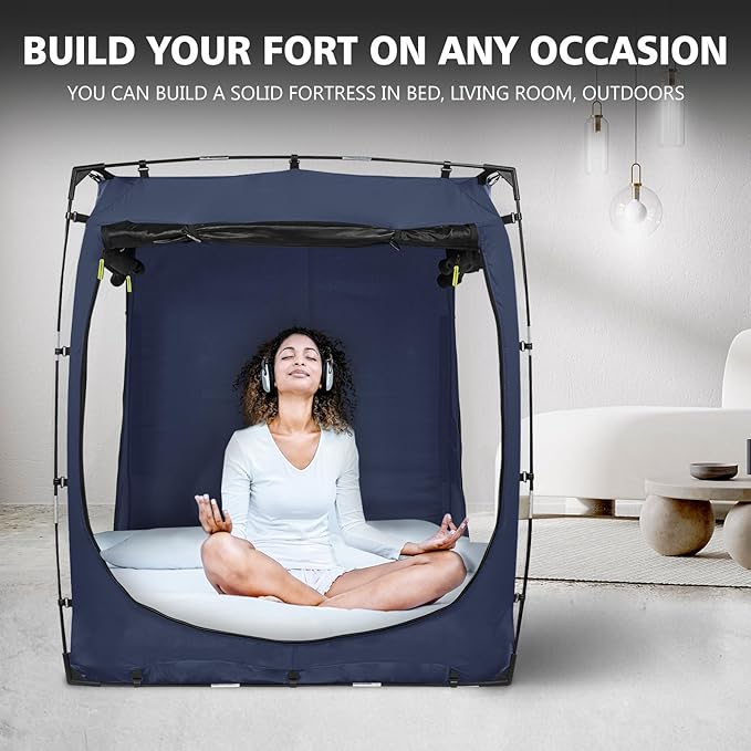 Bed Tent Bed Canopy Twin Size Tents for Adult and Kids- Original Design Portable Dream Tent Indoor Sleeping Tents 80% Blackout with 3 Doors Breathable Big Space Tents