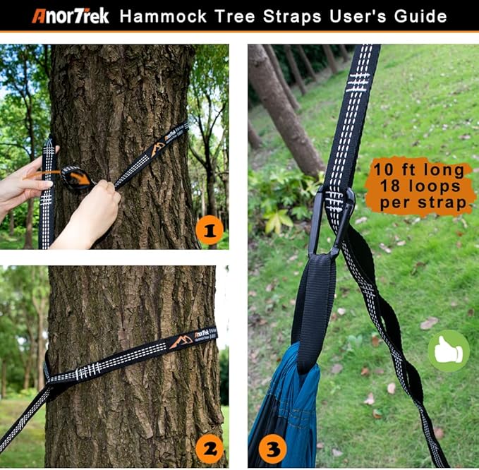 Professional Camping Hammock with Mosquito Net, Lightweight Portable Double Hammock with Two 10 FT Hammock Tree Straps, 230T Nylon Hammock for Camping, Hiking, Yard, Backpacking