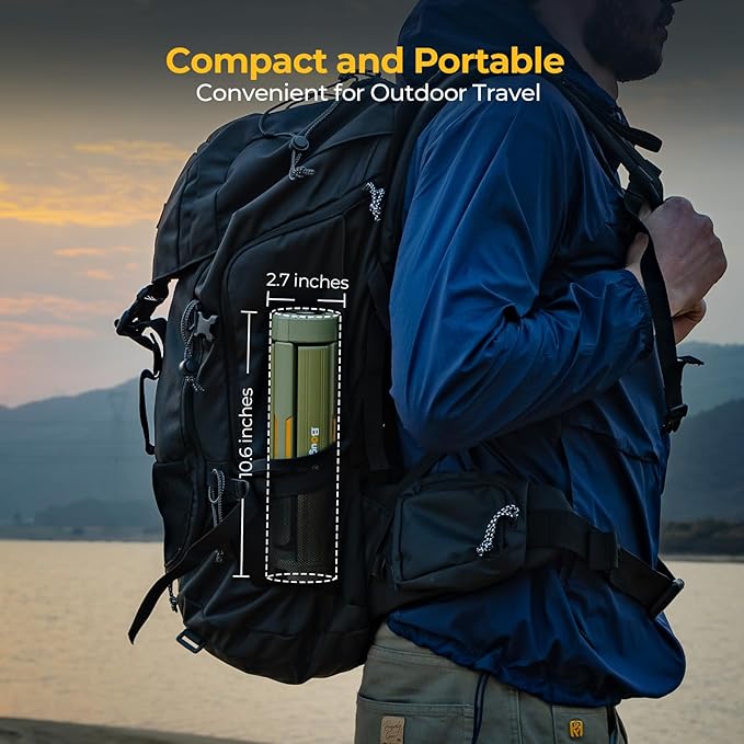 BougeRV Telescopic Camping Light, 15600mAh Collapsible Outdoor Light, Rotatable Electric Lantern, IP54 Waterproof Flashlight, Cordless Camping Tent Lamp for Emergency, Camping, Hiking, 2025 Version