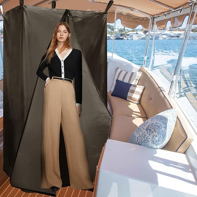 Privacy Tent for Boat, Portable Changing Room, Polyester Tent with Zipper, Suitable for Pontoon Boat Mall Studio Dressing Room 27" W x 30" D x 72" H
