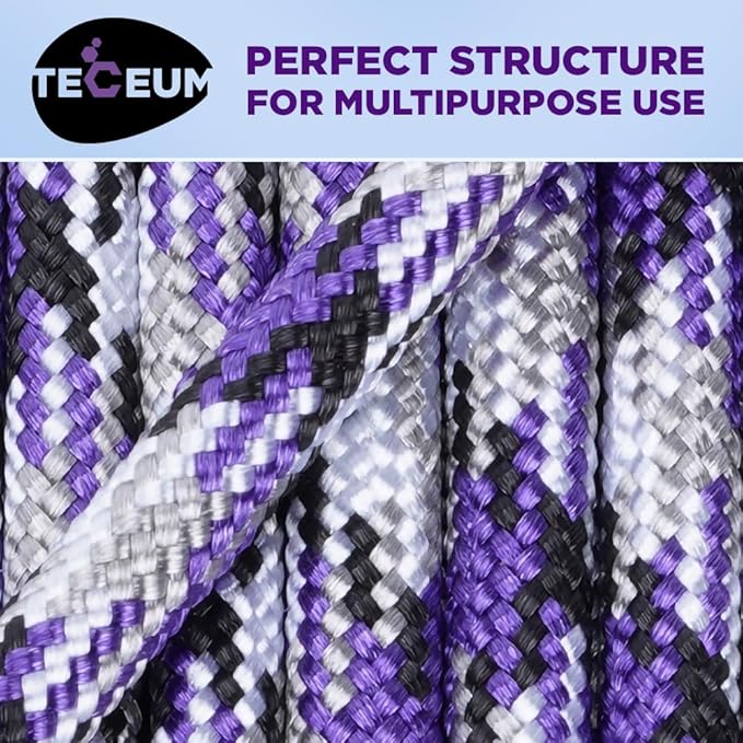 TECEUM Heavy Duty Rope 1000 – 1000ft / 200ft / 100ft / 50ft – 40+ Colors – Utility Rope for Survival & Camping Gear – Nylon String, Camping Rope, para Cord, Utility Nylon Rope, Tent Cord