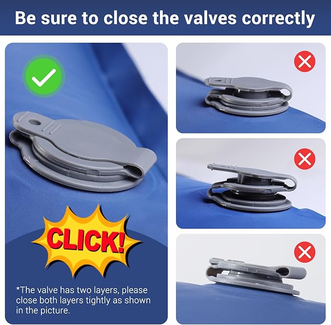 Elegear Double Sleeping Pad - 4" Ultra-Thick Self Inflating Camping Mat for 2 Persons with Built-in Pillow and Foot Pump