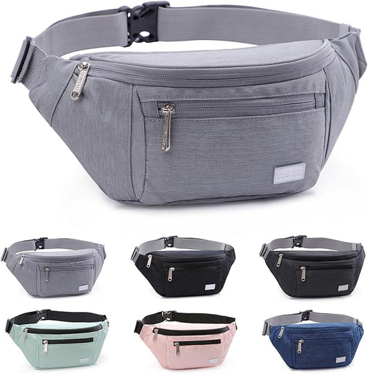TINYAT Travel Fanny Bag Waist Pack Sling Pocket Super Lightweight For Workout Vacation Hiking, Tool Kit T206, Grey
