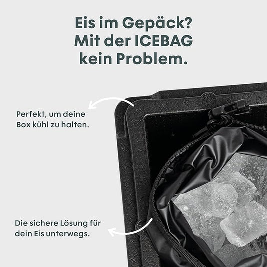 BOXIO - DRYBAG: 5L Waterproof Bag for Camping, Canoe, SUP, Boat & Outdoor - Food Safe Ice Bag Cool, Perfect Camping Accessory to Cool Shopping, black, Black, Black, Black