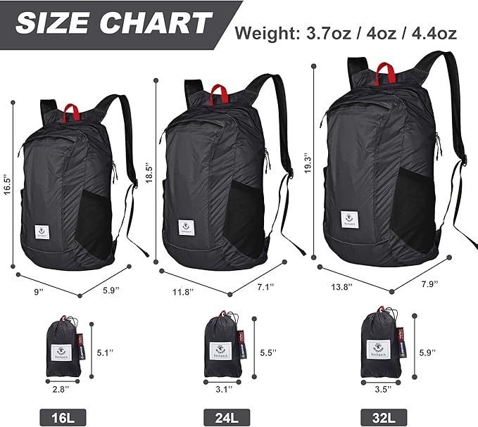 4Monster Hiking Daypack,Water Resistant Lightweight Packable Backpack for Travel Camping Outdoor