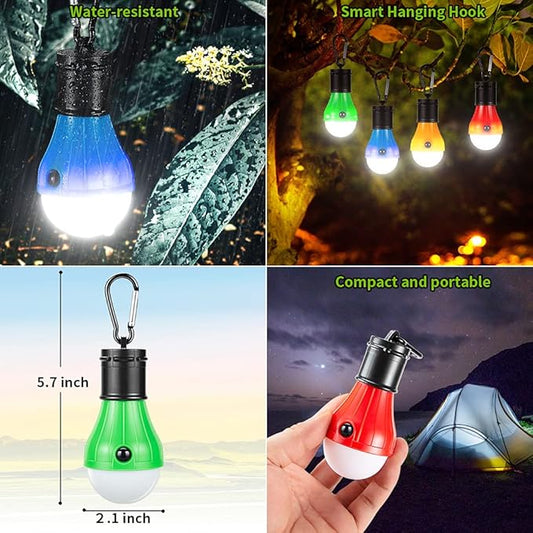 Doukey Portable Camping Lanterns [4 Pack] LED Tent Lanterns Emergency Light for Backpacking, Hiking, Hurricane Outage