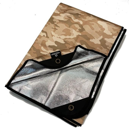 Arcturus Heavy Duty Survival Blanket – Insulated Thermal Reflective Tarp - 60" x 82". All-Weather, Reusable Emergency Blanket for Car or Camping (Desert Camo)