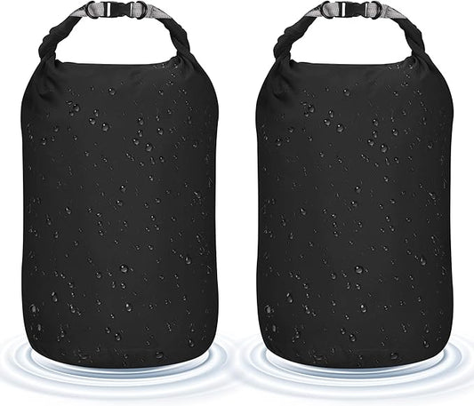 Desoto Waterproof Dry Bag 2 packs, 2L/5L/10L/20L/40L/70L Dry Sack Lightweight Portable, Dry Storage Bag to Keep Gear Dry Clean for Kayaking, Gym, Hiking, Swimming, Camping (Black, 10L)