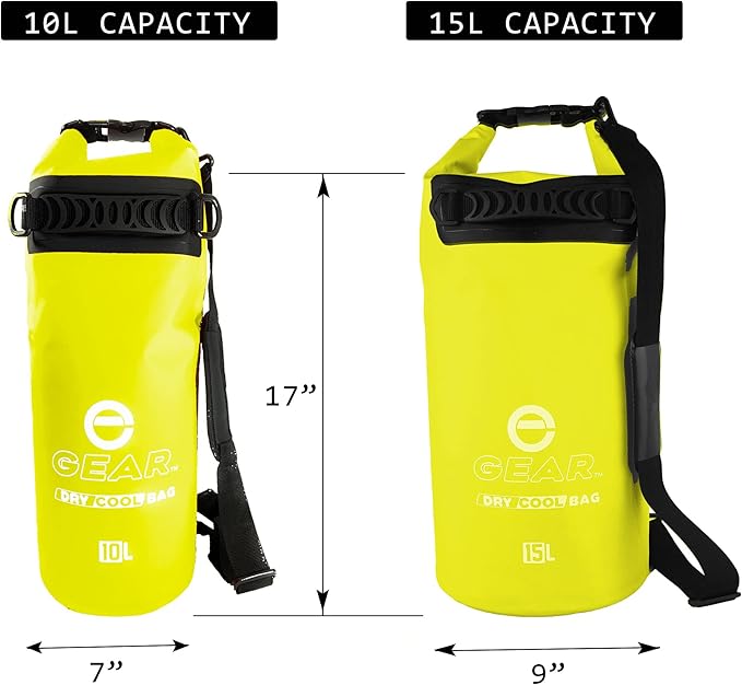 Dry Bag Floating Cooler - Roll Top Insulated Backpack – Portable, Collapsible, Waterproof with Padded Shoulder Strap - Perfect for Kayaking Fishing Beach Hiking -15L