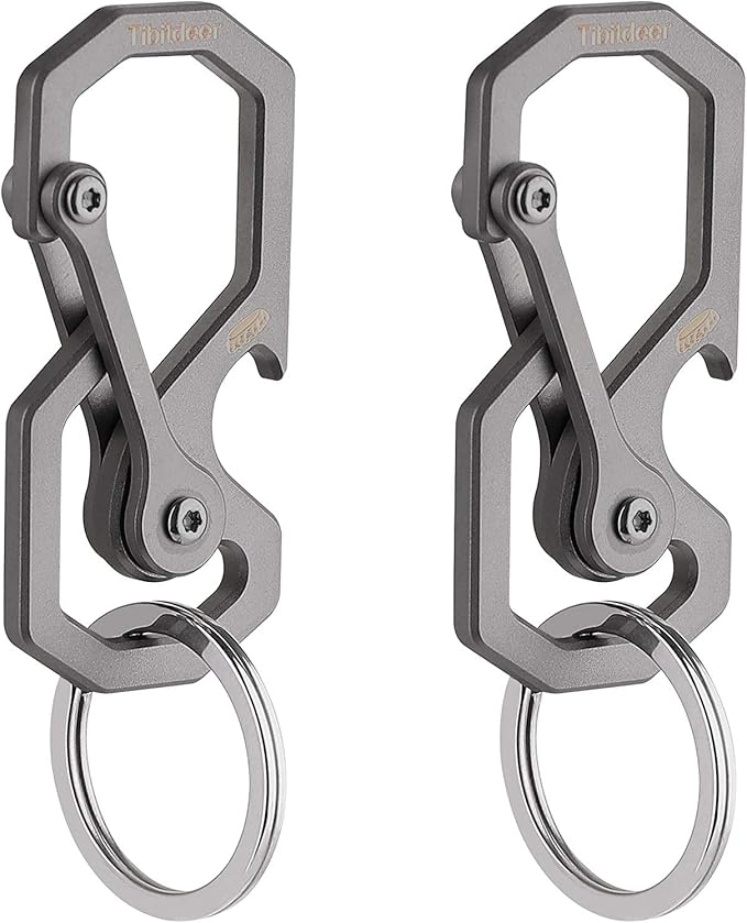 Titanium Keychain, Multifunctional Carabiner Clip Key chain Heavy Duty Car Key Organizer with Bottle Opener
