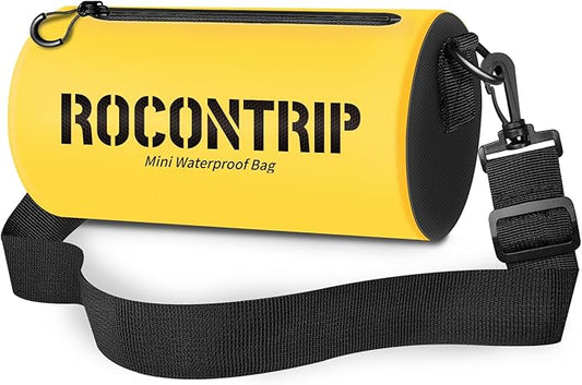 ROCONTRIP Crossbody Waterproof Bag IPX8 Dry Bag With Airtight Zipper Dry Sacks lightweight Portable Swimming Bag For Swimming Kayaking Camping Boating Rafting Fishing Travelling Snorkeling