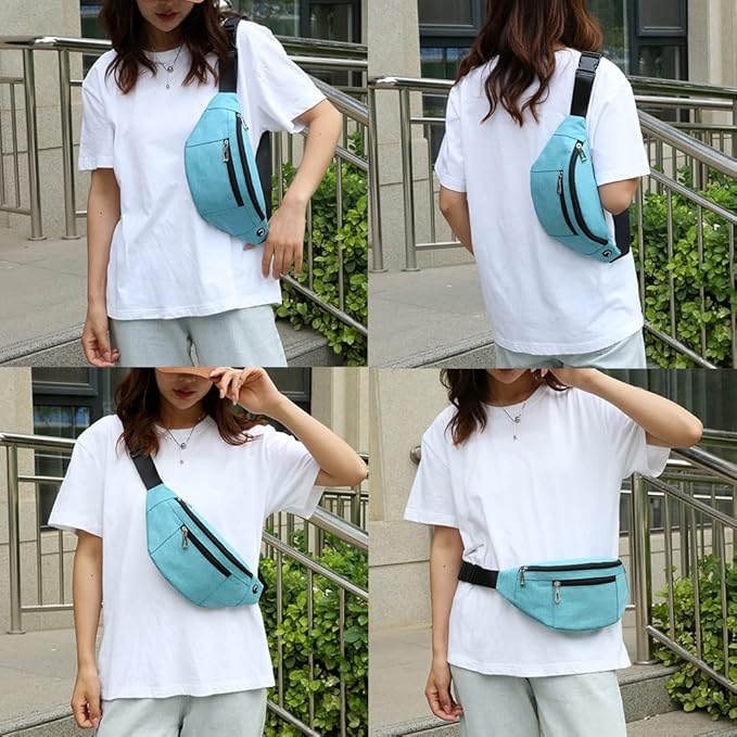 Fanny Pack for Men & Women, Fashion Waterproof Waist Packs with Adjustable Belt, Casual Bag Bum Bags for Travel Sports Running.