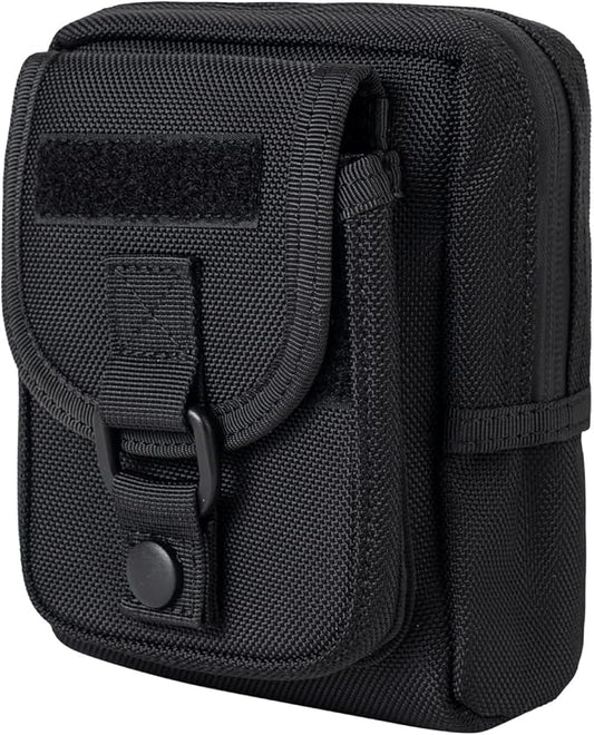 Compact Utility Gadget Pouch Tactical MOLLE Nylon Duty Belt Pouches for Police Law Enforcement Work EDC Small Tool Waist Bag for 6.1" Cellphone Outdoor Camping Hiking Organizer