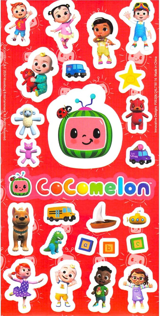 CoComelon Party Favors for Boys & Girls Bundle ~ 12 Pack Sticker Sheets for Kids Birthday Party Goodie Bags Party Supplies Set