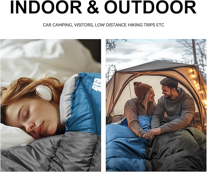 Sleeping Bags for Adults Cold Weather,Portable, Waterproof,Lightweight Sleeping Bag for Tall Girls Boys with Compression Sack for Warm Camping, Hiking, Outdoor & Indoor