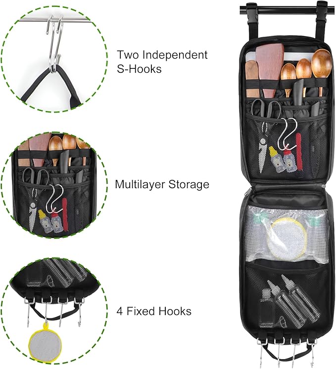 Camping Cooking Cookware Set - Upgraded 22PCS Camp Kitchen Organizer with Wooden Utensils, Portable Gear for Outdoor Dining Essentials