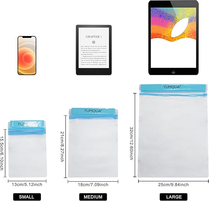 Clear Waterproof Bags, Water Tight Cases Pouch Dry Bags for Camera Mobile Phone Maps Pouch Kayak Military Boating Document Holder