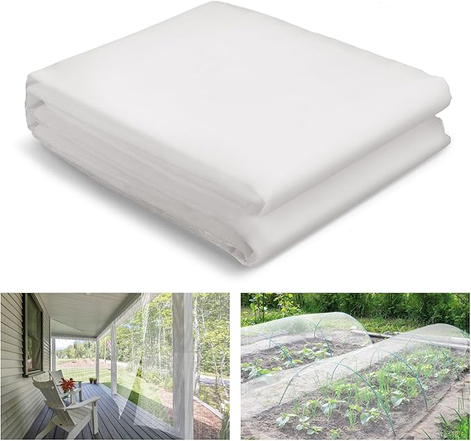 Stronger Garden Mesh Netting - 10 x 20 ft PPT Nano Bird Net Barrier, Mosquito Netting Screen for Outdoor Plants Vegetables Patios Balconies Terraces, Shading Rate 20% (White)