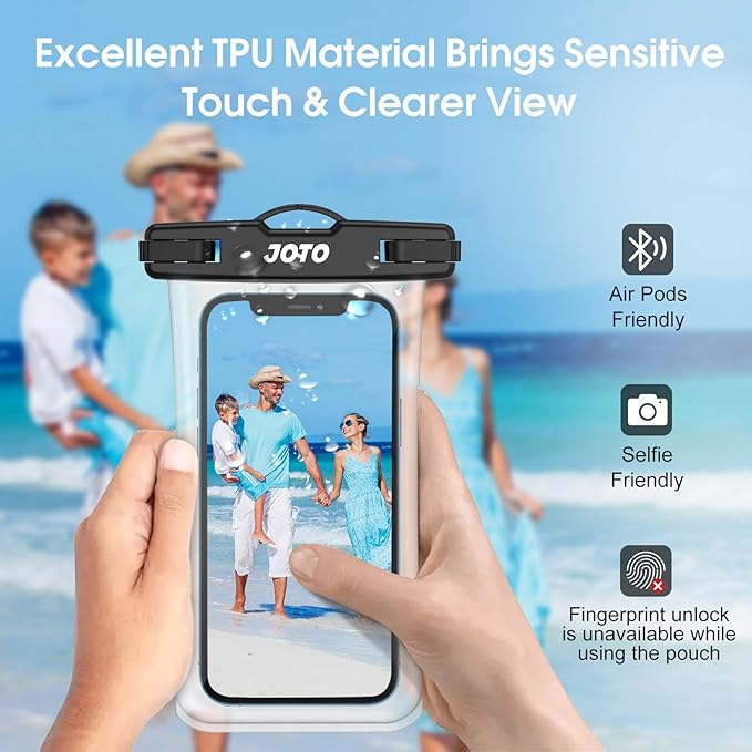 JOTO Waterproof Phone Pouch up to 7.0" Bundle with Swimming Bubble Safety Float with Adjustable Waist Belt