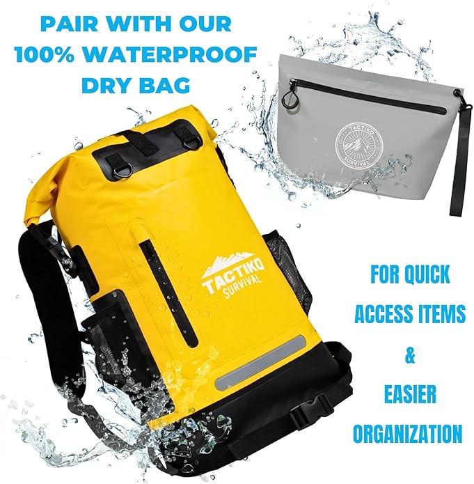 Tactiko Heavy-Duty 2L Splash Water Resistant Zipper Pouch - Hold-All Organizer for Dry Bags, Travel Bags