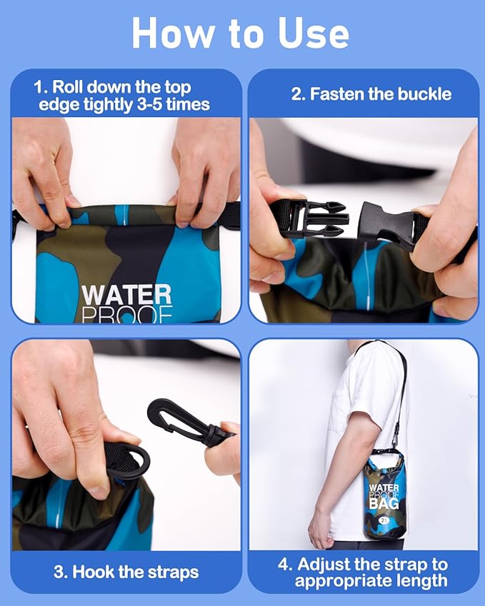 babygoal Waterproof Wet Bag and Dry Bag, Roll Top Waterproof Backpack Sack for Travel,Swimming,Kayaking, Beach, Rafting, Boating, Hiking, Camping and Fishing 2WLL05-B