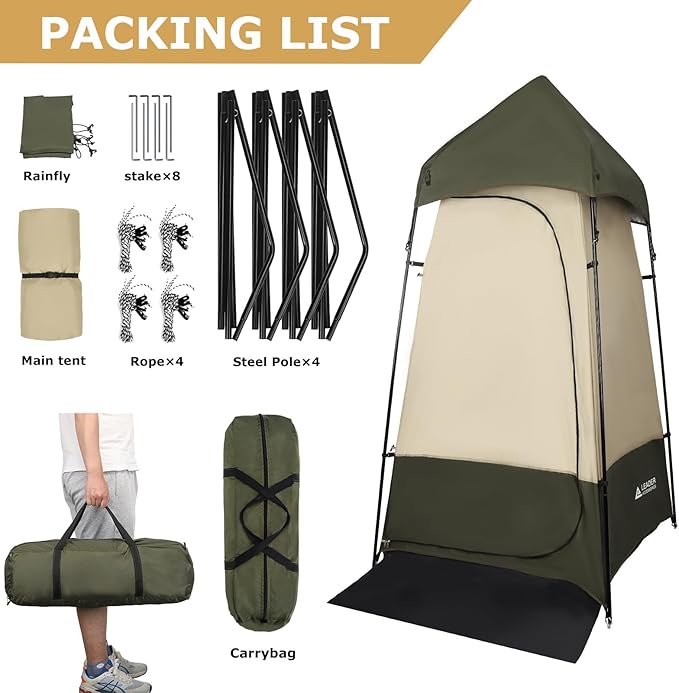 Leader Accessories 6.9 FT Portable Camping Shower Tent Outdoor Changing Room Privacy Tent for Camping, Toilet, Shower