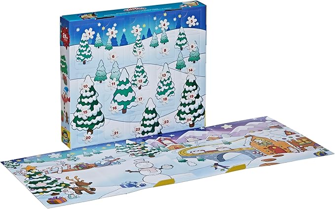 Play-Doh Advent Calendar Toy for Kids 3 Years and Up with Over 24 Surprise Accessories, Playmats, and 24 Cans, Assorted Colors, Non-Toxic