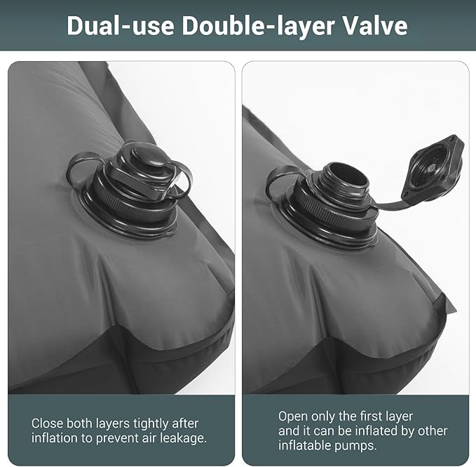 Elegear Double Sleeping Pad for Camping, 4" Ultra-Thick Self Inflating Camping Pad 2 Person with Pillow Built-in Foot Pump Camping Sleeping Mat for Backpacking, Hiking, Portable Camping Pad