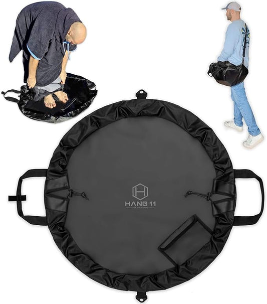 Hang 11 Wetsuit Changing Mat Bag - Surf Changing Mat with Shoulder Strap, Wetsuit Bag Waterproof, Keeps your Wet Suit & Car Clean, Surf Change Gear, Surfing Accessories, Surfing Gifts