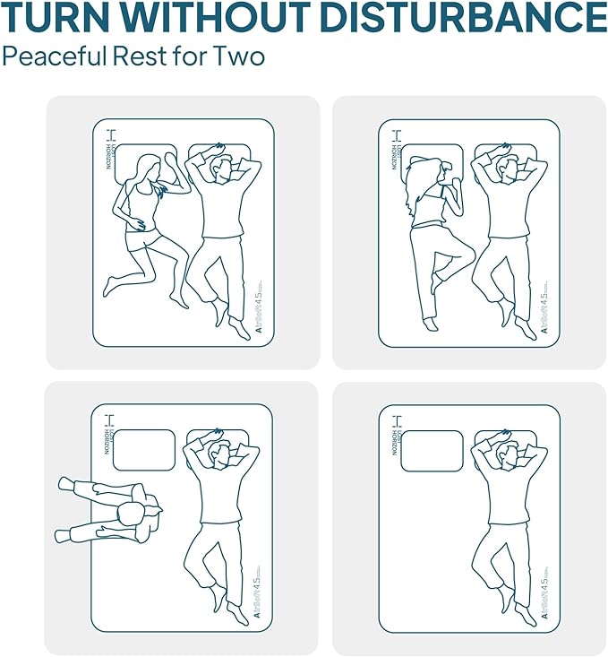 LOSTHORIZON Air & Foam Camping Mattress, Self-Inflating Sleeping Pad, 3" Thick, with Pump Sack, Full