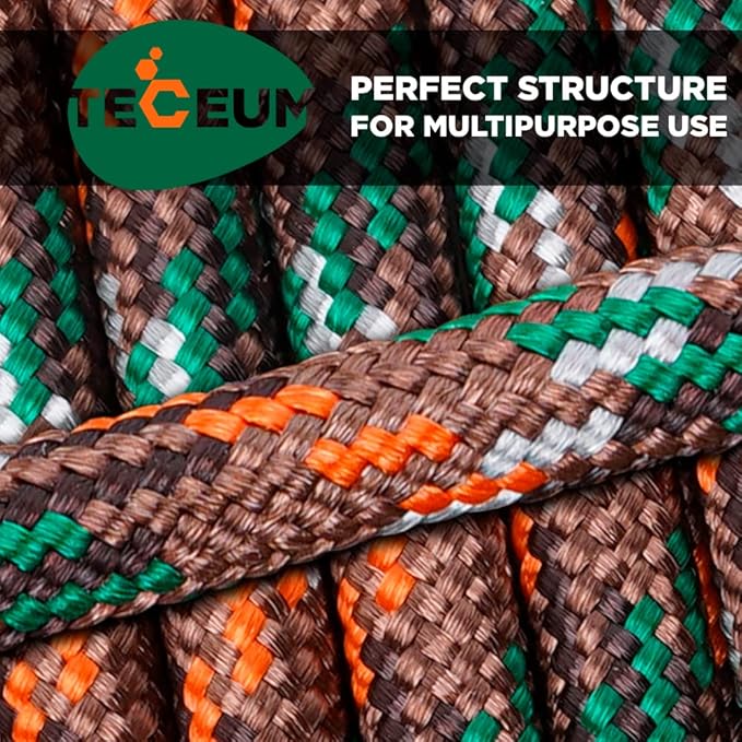 TECEUM Heavy Duty Rope 1000 – 1000ft / 200ft / 100ft / 50ft – 40+ Colors – Utility Rope for Survival & Camping Gear – Nylon String, Camping Rope, para Cord, Utility Nylon Rope, Tent Cord