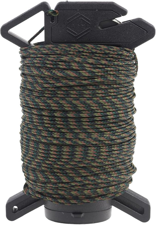 Atwood Rope Ready Rope™ Micro Cord Dispenser 125ft 100lb Test, Camping Gear Survival Tool, Built in Storage, Cutting Blade, Cord Grip, Gear Loop, Made in USA