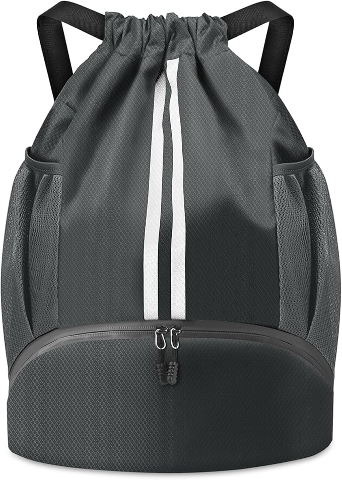 BROTOU Soccer Bags, Football Backpack, Volleyball Bag, Drawstring Soccer Backpack with Ball and Shoe Compartment