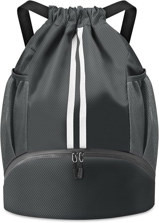 BROTOU Soccer Bags, Football Backpack, Volleyball Bag, Drawstring Soccer Backpack with Ball and Shoe Compartment